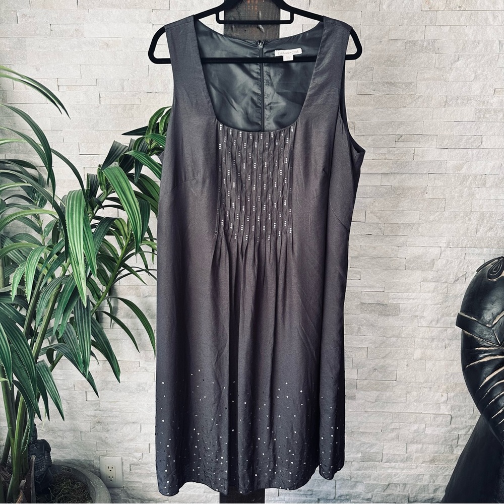 COLDWATER CREEK Dark Grey Sequin Sheeth Dress Size 18W